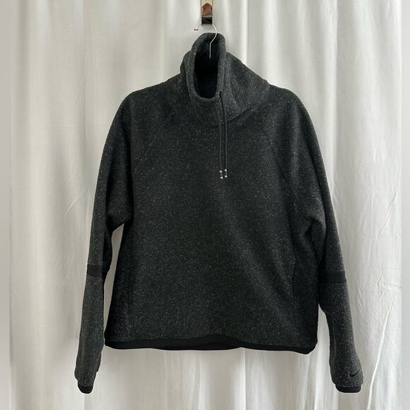 Nike Women's Black Therma Fleece Cowlneck Long Sleeve Training Top Size Medium - Picture 2 of 8